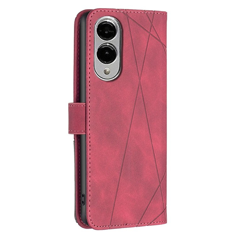 BINFEN COLOR BF05 For Samsung Galaxy S25 Edge Case Wallet Stand Leather Phone Cover - Red