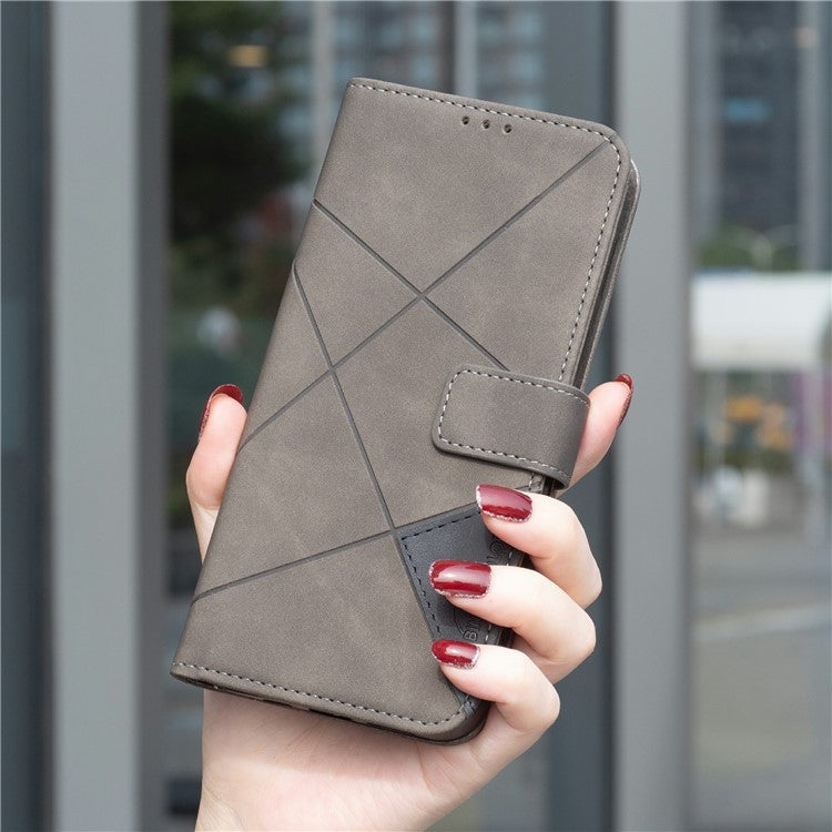 BINFEN COLOR BF05 For Samsung Galaxy S25 Edge Case Wallet Stand Leather Phone Cover - Grey