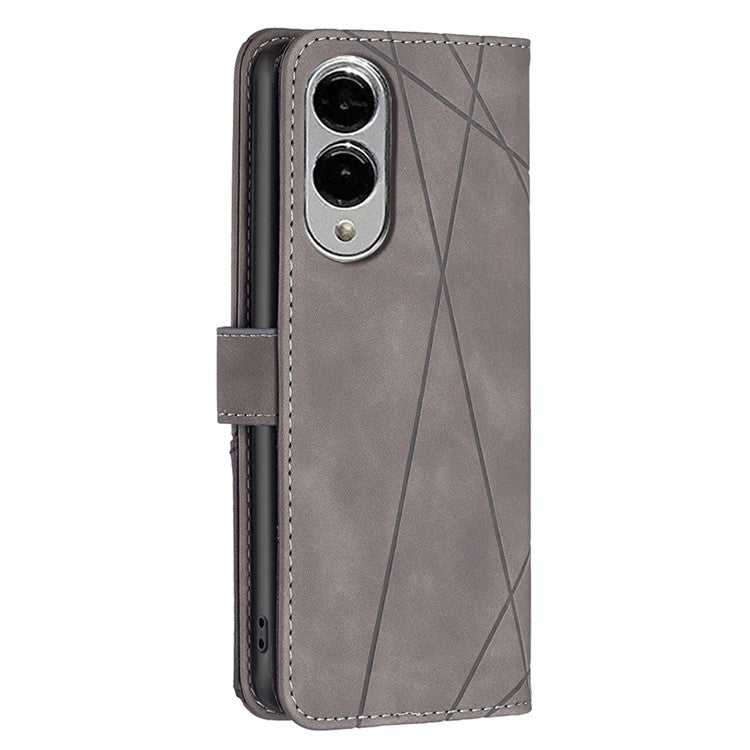 BINFEN COLOR BF05 For Samsung Galaxy S25 Edge Case Wallet Stand Leather Phone Cover - Grey