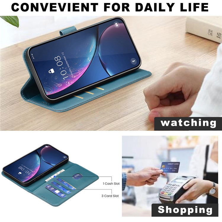 BINFEN COLOR BF17 For Samsung Galaxy S25 Edge Case Wallet Folio Flip Leather Cover - Green