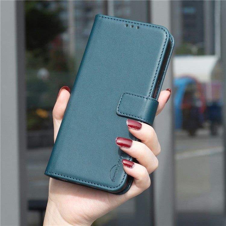 BINFEN COLOR BF17 For Samsung Galaxy S25 Edge Case Wallet Folio Flip Leather Cover - Green
