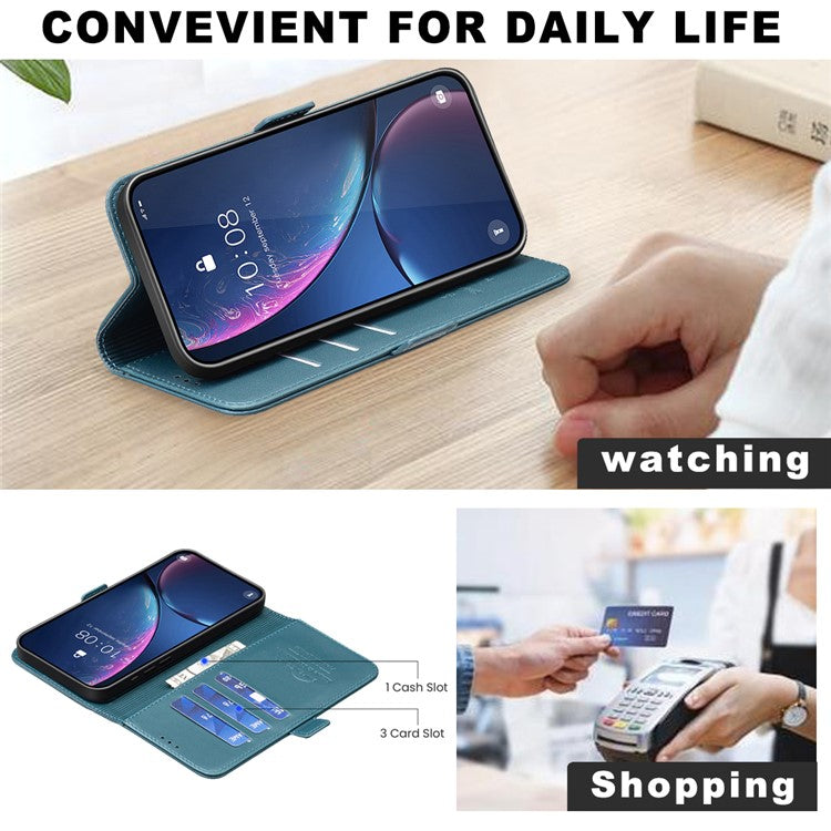 BINFEN COLOR BF31 For Samsung Galaxy S25 Edge Case PU Leather Flip Folio Phone Wallet Cover - Green