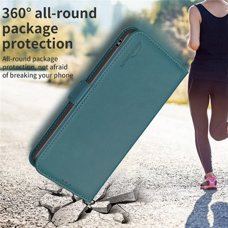 BINFEN COLOR BF31 For Samsung Galaxy S25 Edge Case PU Leather Flip Folio Phone Wallet Cover - Green