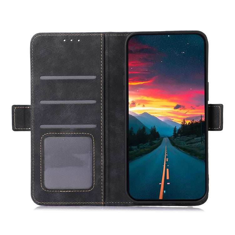 ABEEL For iPhone 16e Case Flip Wallet with Stand Retro Leather Phone Cover - Black