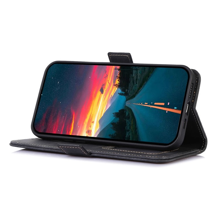 ABEEL For iPhone 16e Case Flip Wallet with Stand Retro Leather Phone Cover - Black
