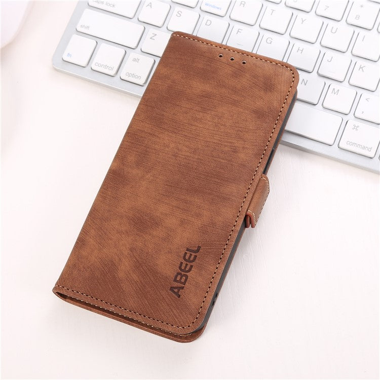 ABEEL For iPhone 16e Case Flip Wallet with Stand Retro Leather Phone Cover - Brown