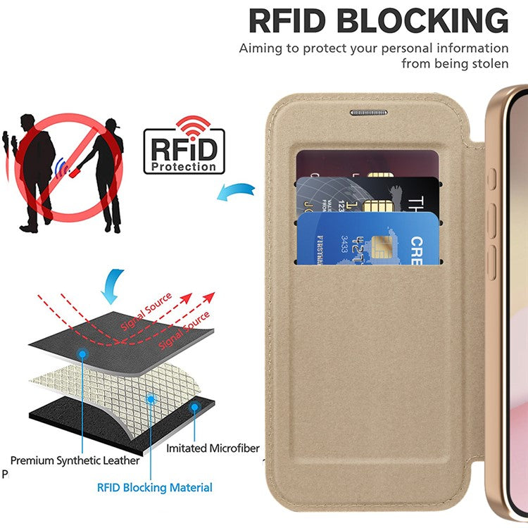 For iPhone 16e Case Compatible with MagSafe Rhombus PU Leather Phone Cover - Desert Gold