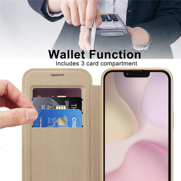 For iPhone 16e Case Compatible with MagSafe RFID Blocking Leather Phone Cover - Desert Gold