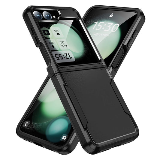For Samsung Galaxy Z Flip7 FE 5G / Z Flip6 5G Case PC+TPU Military Grade Drop Protective Phone Cover - Black