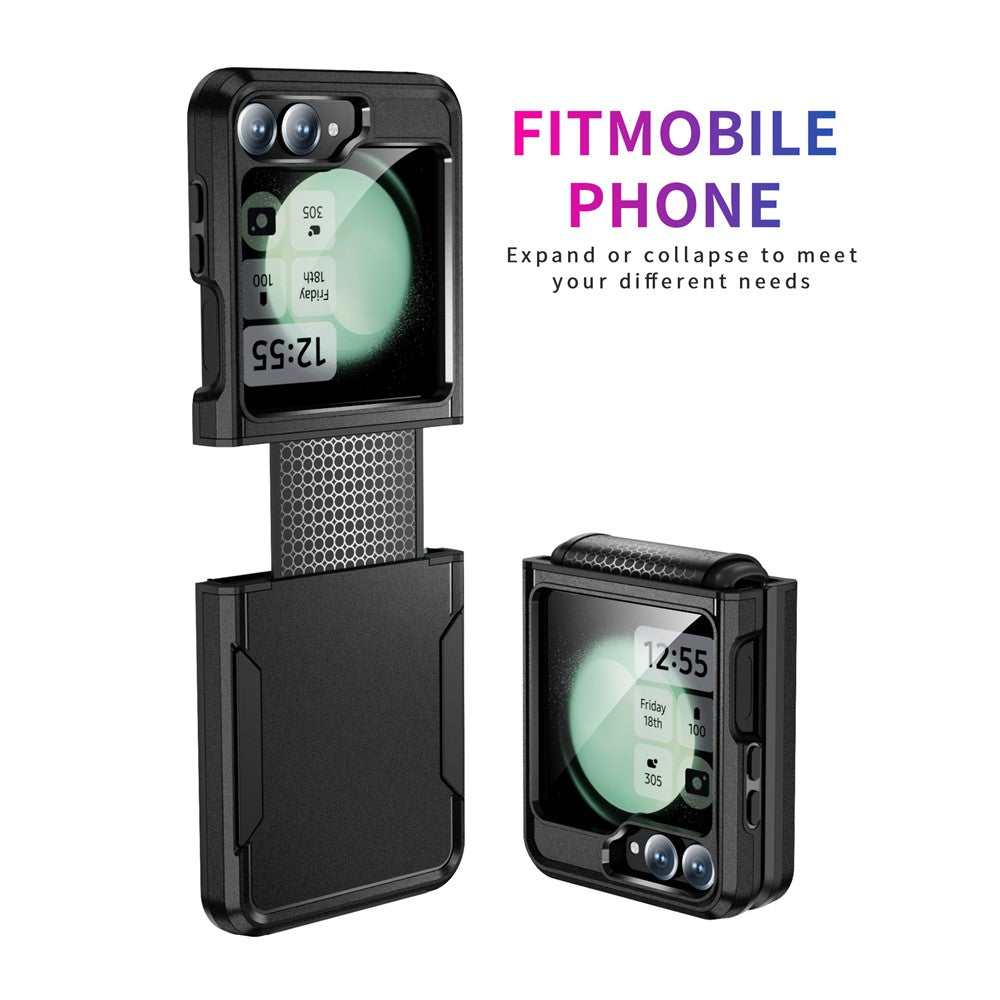 For Samsung Galaxy Z Flip7 FE 5G / Z Flip6 5G Case PC+TPU Military Grade Drop Protective Phone Cover - Black