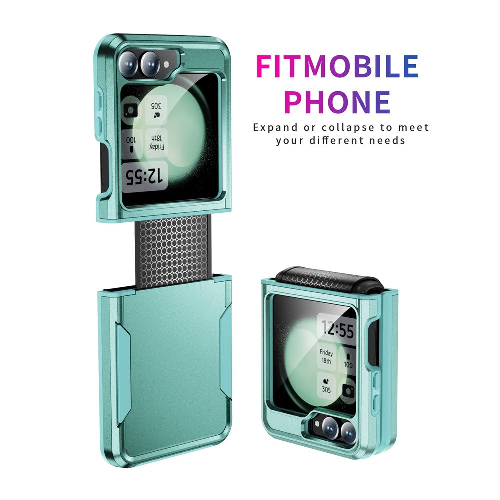 For Samsung Galaxy Z Flip7 FE 5G / Z Flip6 5G Case PC+TPU Military Grade Drop Protective Phone Cover - Green
