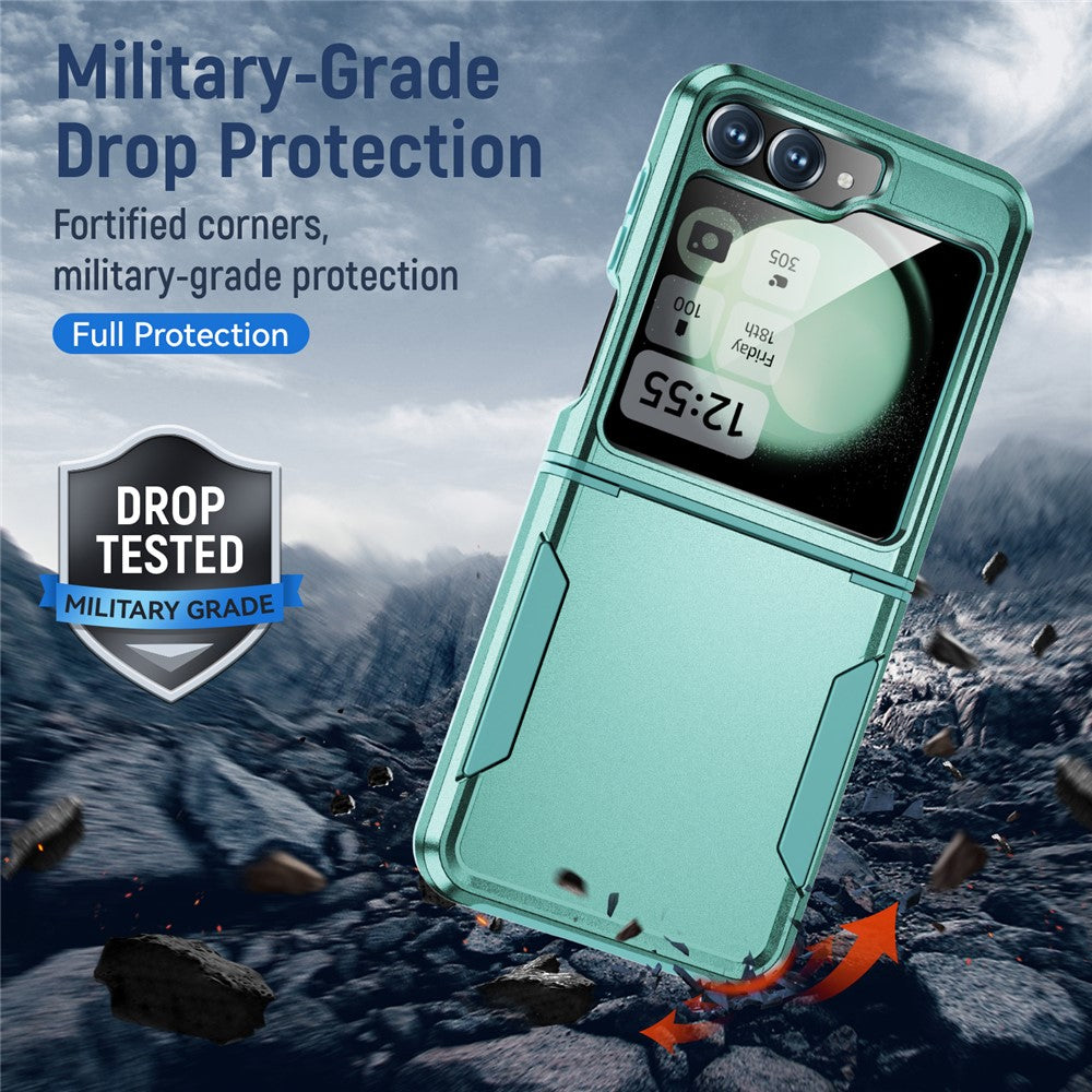 For Samsung Galaxy Z Flip7 FE 5G / Z Flip6 5G Case PC+TPU Military Grade Drop Protective Phone Cover - Green