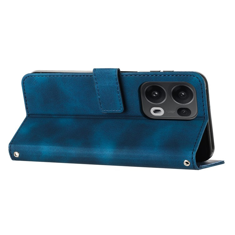 For Oppo Reno13 Pro 5G Case Handbag Imprinted Triangle Leather Phone Cover - Sapphire