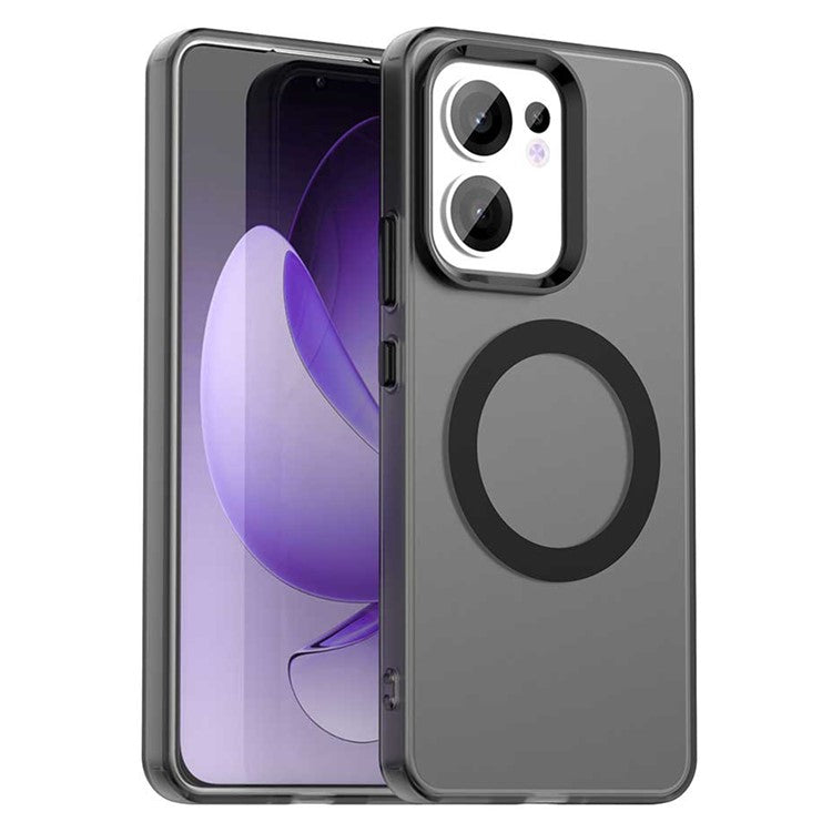 For Oppo Reno13 F 5G Case Compatible with MagSafe Anti Drop Hybrid Phone Back Cover - Black