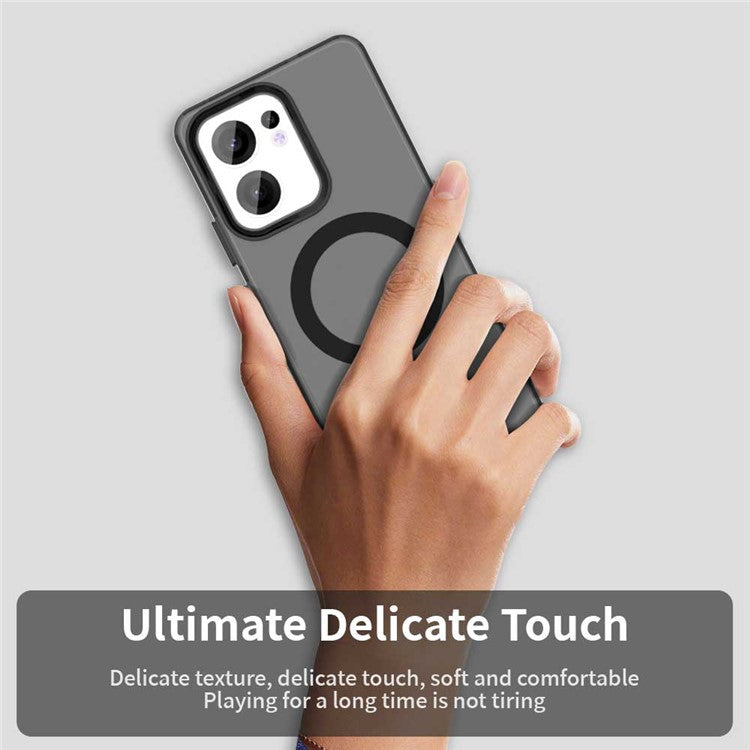 For Oppo Reno13 F 5G Case Compatible with MagSafe Anti Drop Hybrid Phone Back Cover - Black