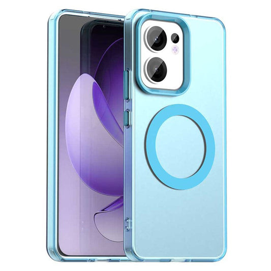 For Oppo Reno13 F 5G Case Compatible with MagSafe Anti Drop Hybrid Phone Back Cover - Blue