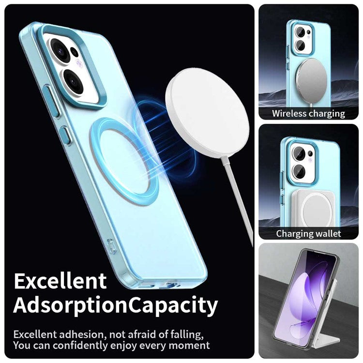For Oppo Reno13 F 5G Case Compatible with MagSafe Anti Drop Hybrid Phone Back Cover - Blue