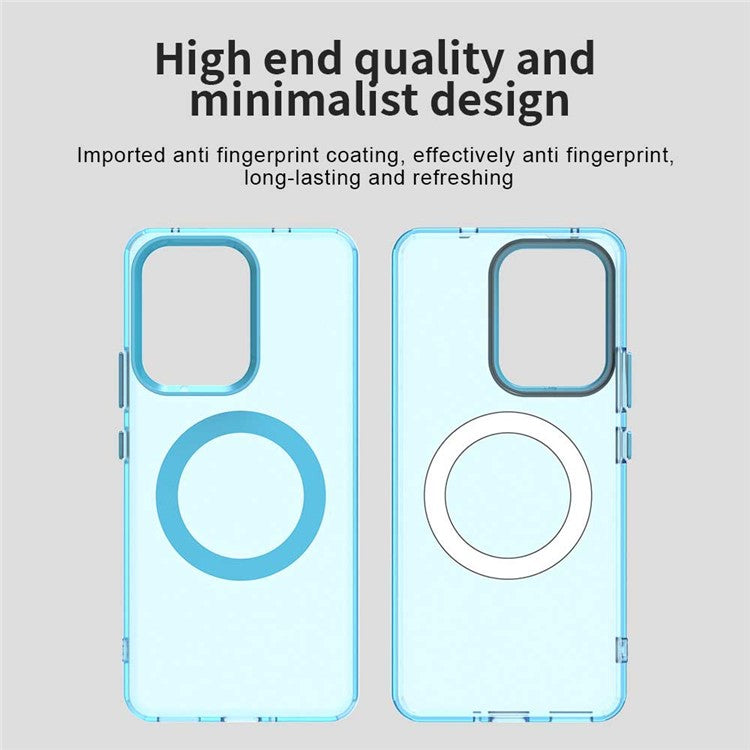 For Oppo Reno13 F 5G Case Compatible with MagSafe Anti Drop Hybrid Phone Back Cover - Blue