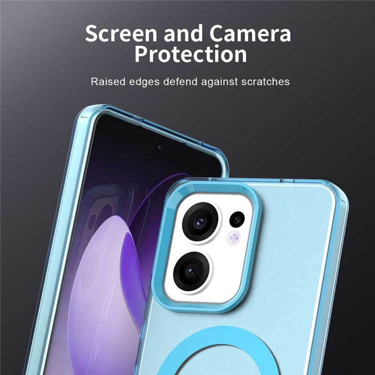 For Oppo Reno13 F 5G Case Compatible with MagSafe Anti Drop Hybrid Phone Back Cover - Blue