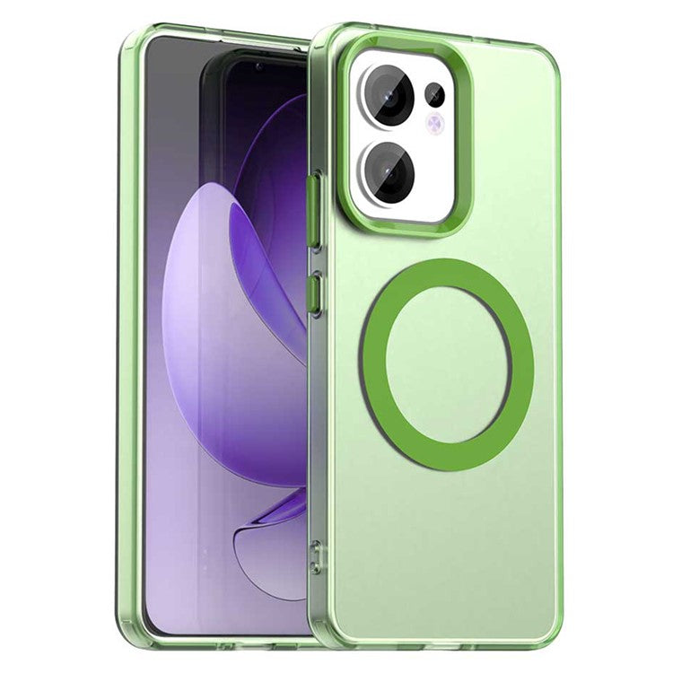 For Oppo Reno13 F 5G Case Compatible with MagSafe Anti Drop Hybrid Phone Back Cover - Green
