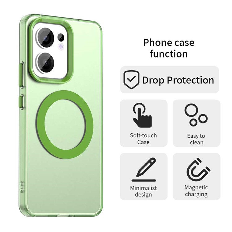 For Oppo Reno13 F 5G Case Compatible with MagSafe Anti Drop Hybrid Phone Back Cover - Green