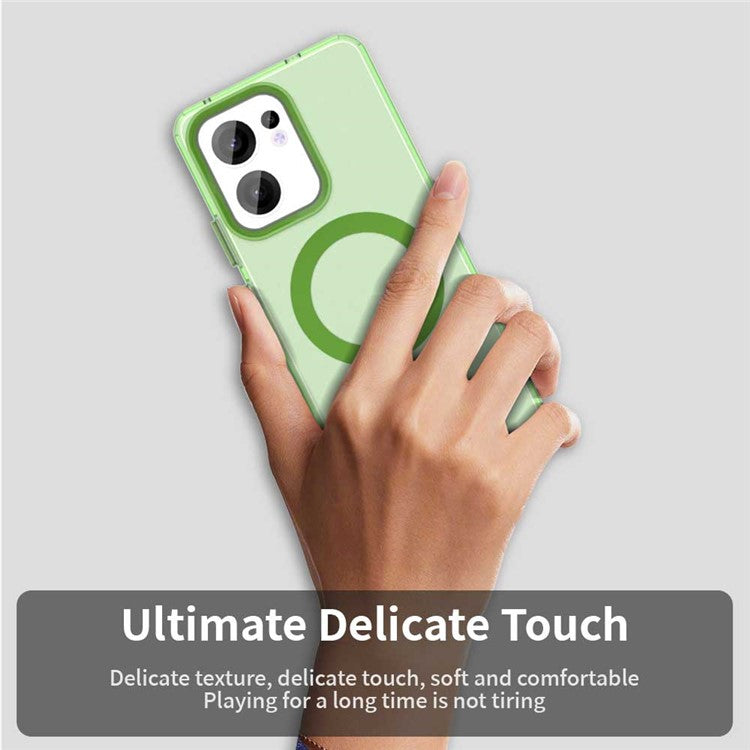 For Oppo Reno13 F 5G Case Compatible with MagSafe Anti Drop Hybrid Phone Back Cover - Green