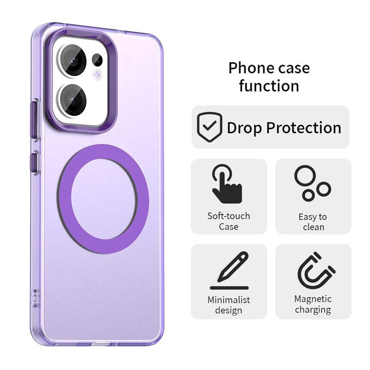 For Oppo Reno13 F 5G Case Compatible with MagSafe Anti Drop Hybrid Phone Back Cover - Purple