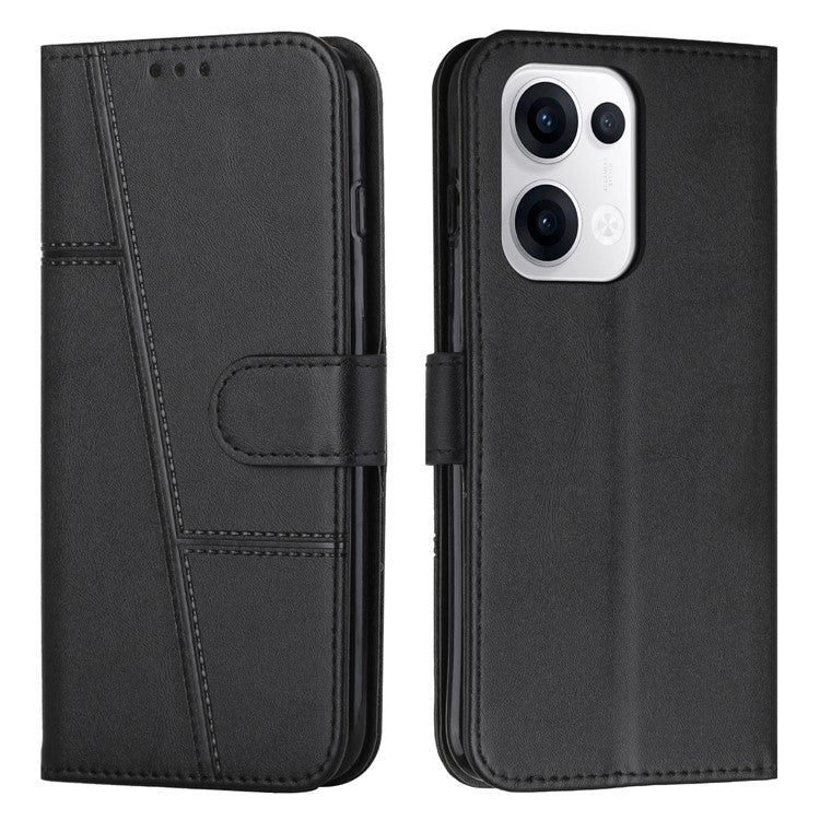 For Oppo Reno13 5G (Global) Case Wallet Leather Stand Protective Phone Cover - Black
