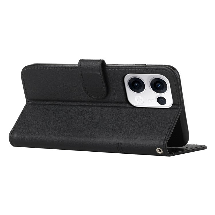For Oppo Reno13 5G (Global) Case Wallet Leather Stand Protective Phone Cover - Black