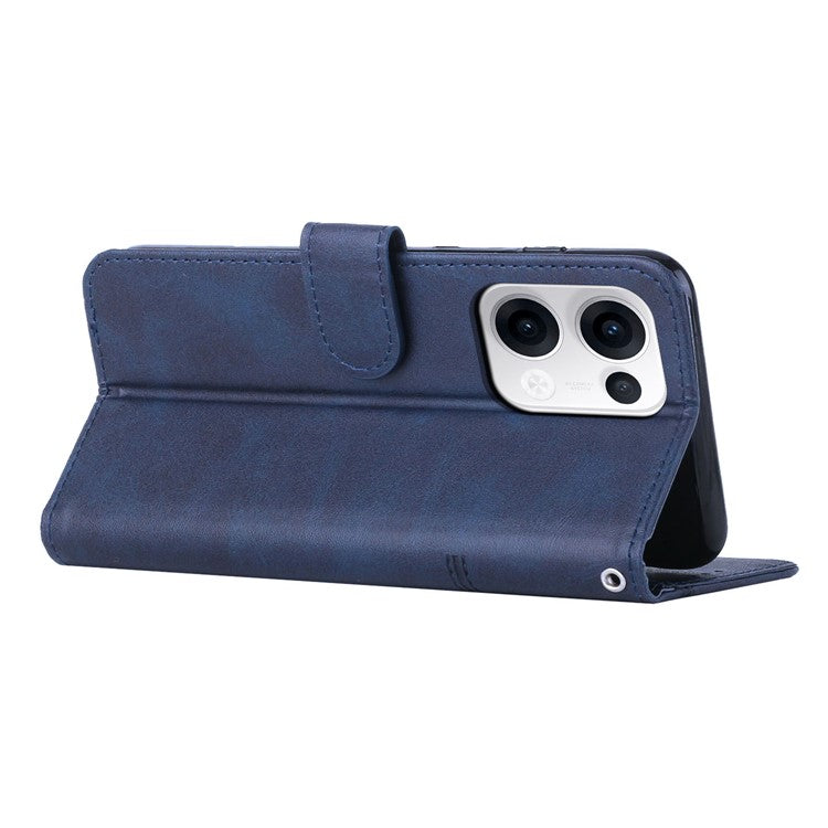 For Oppo Reno13 5G (Global) Case Wallet Leather Stand Protective Phone Cover - Sapphire