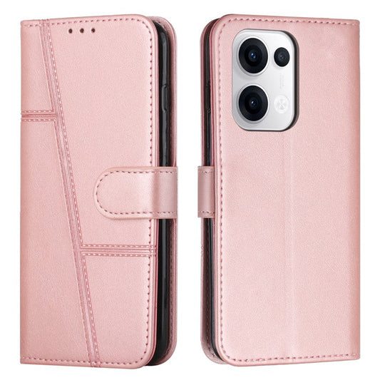 For Oppo Reno13 5G (Global) Case Wallet Leather Stand Protective Phone Cover - Rose Gold