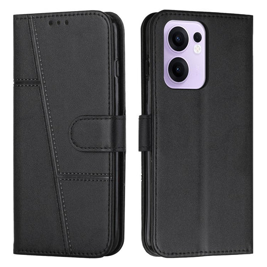 For Oppo Reno13 F 5G / Reno13 F 4G Wallet Case Leather Stand Protective Phone Cover - Black