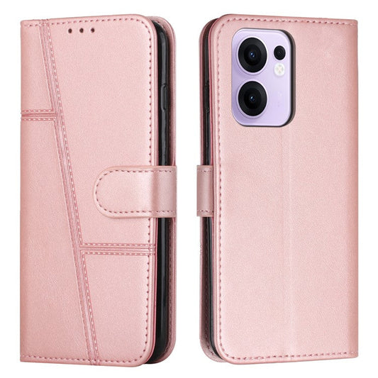 For Oppo Reno13 F 5G / Reno13 F 4G Wallet Case Leather Stand Protective Phone Cover - Rose Gold