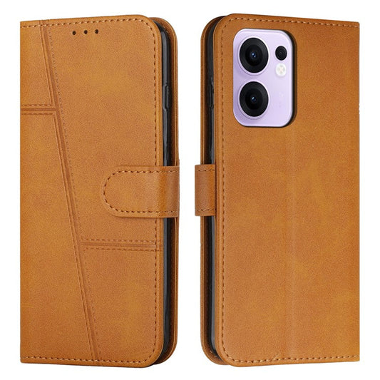 For Oppo Reno13 F 5G / Reno13 F 4G Wallet Case Leather Stand Protective Phone Cover - Yellow