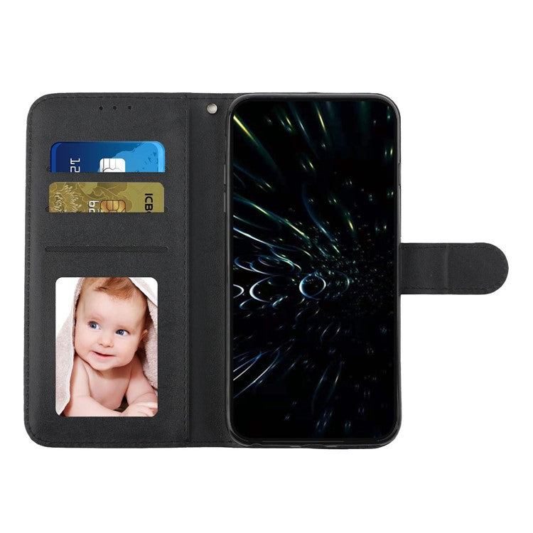 For Oppo Reno13 Pro 5G Case Leather Stand Protective Phone Cover - Black