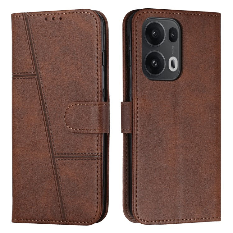For Oppo Reno13 Pro 5G Case Leather Stand Protective Phone Cover - Brown