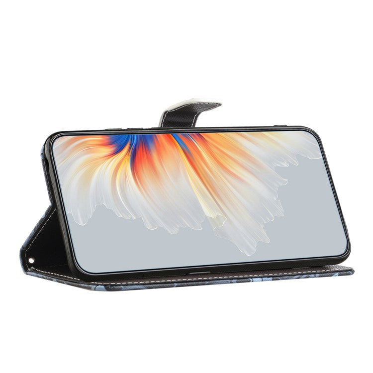 For iPhone 16e Case Pattern Print PU Leather Wallet Phone Cover Cross Texture - Panda