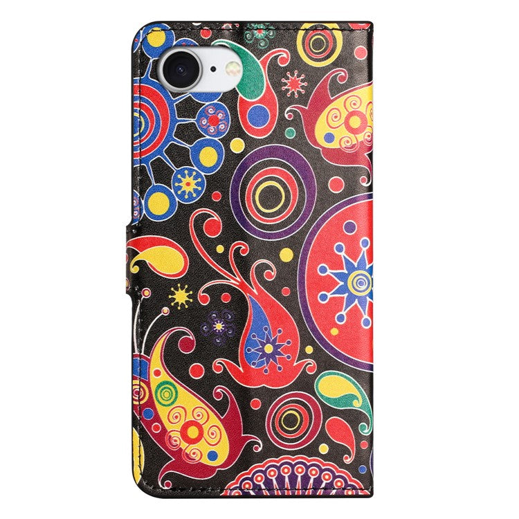 For iPhone 16e Case Pattern Print PU Leather Wallet Phone Cover - Jelly Fish