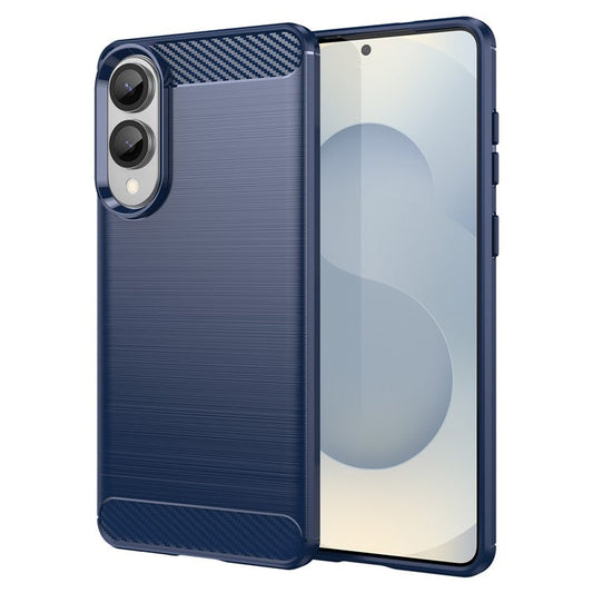 For Samsung Galaxy S25 Edge / S25 Slim Case Protective Phone Cover Carbon Fiber Texture Brushed - Blue