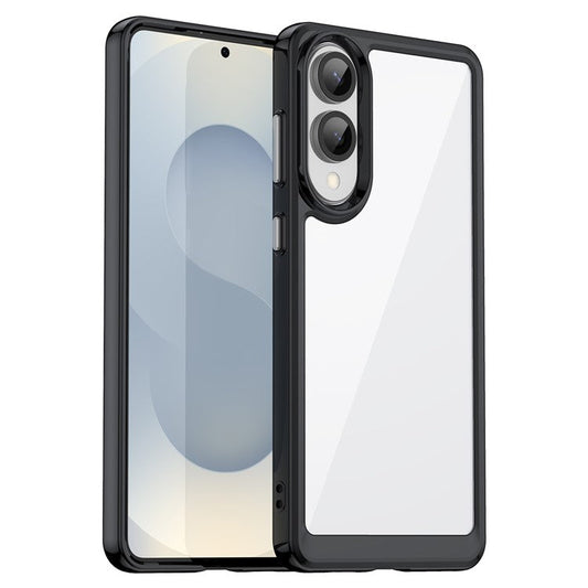 For Samsung Galaxy S25 Edge / S25 Slim Case TPU + Acrylic Protective Clear Phone Cover - Black