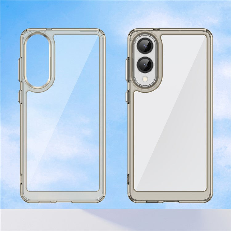 For Samsung Galaxy S25 Edge / S25 Slim Case TPU + Acrylic Protective Clear Phone Cover - Transparent Grey