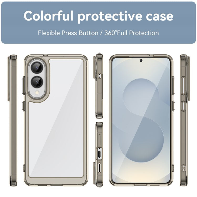 For Samsung Galaxy S25 Edge / S25 Slim Case TPU + Acrylic Protective Clear Phone Cover - Transparent Grey
