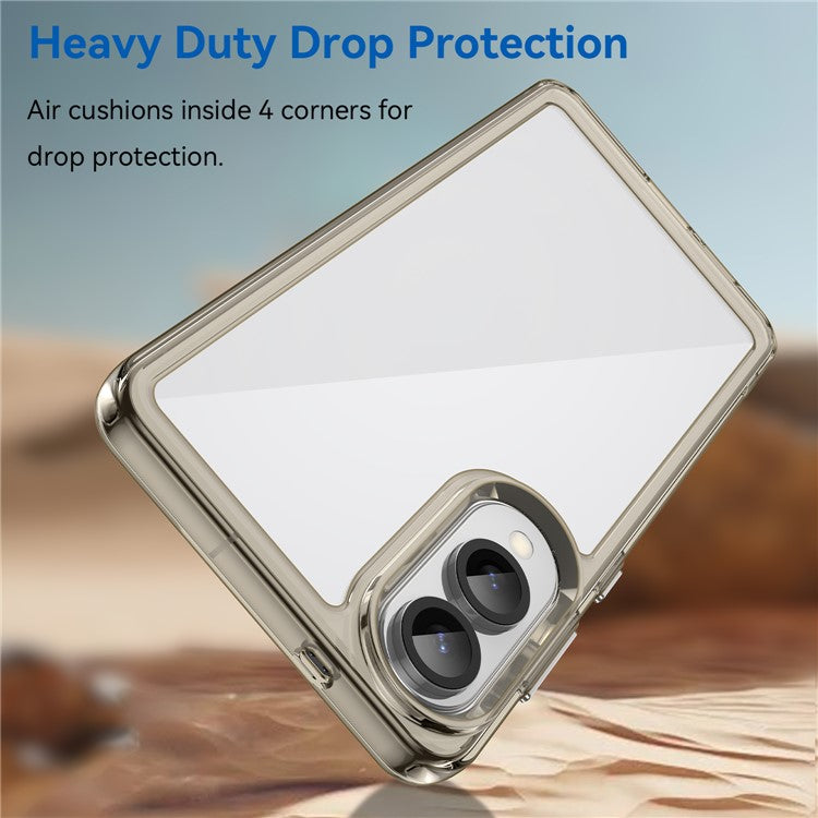For Samsung Galaxy S25 Edge / S25 Slim Case TPU + Acrylic Protective Clear Phone Cover - Transparent Grey