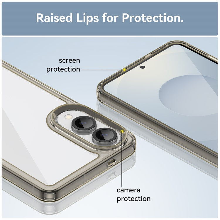 For Samsung Galaxy S25 Edge / S25 Slim Case TPU + Acrylic Protective Clear Phone Cover - Transparent Grey