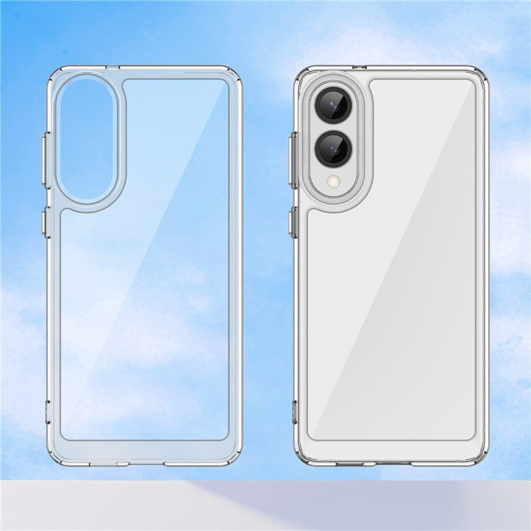 For Samsung Galaxy S25 Edge / S25 Slim Case TPU + Acrylic Protective Clear Phone Cover - Transparent