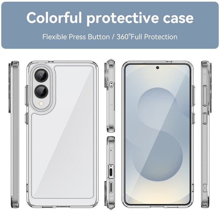 For Samsung Galaxy S25 Edge / S25 Slim Case TPU + Acrylic Protective Clear Phone Cover - Transparent