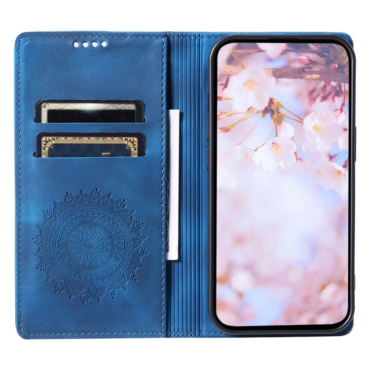 Style-010 For Samsung Galaxy S25 Edge Case Magnetic Closing Leather Phone Cover Pattern Imprinted - Blue