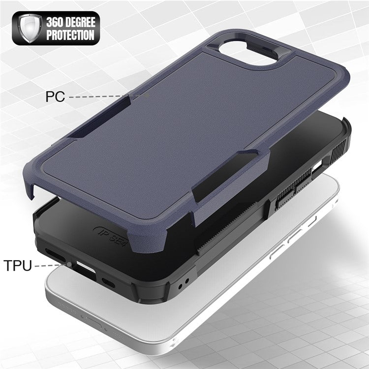 For iPhone 16e Case 2 in 1 PC + TPU Shockproof Phone Cover - Dark Blue