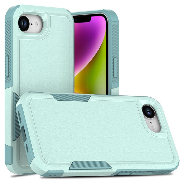 For iPhone 16e Case 2 in 1 PC + TPU Shockproof Phone Cover - Mint Green