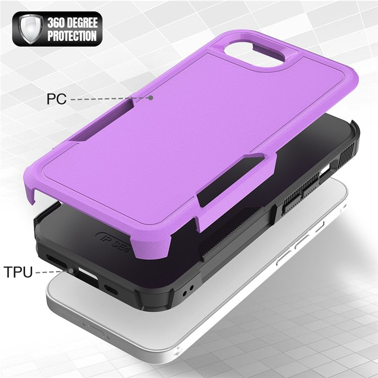 For iPhone 16e Case 2 in 1 PC + TPU Shockproof Phone Cover - Purple
